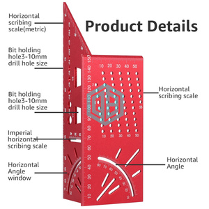 Qinbu Độ Chính Xác Cao Hợp Kim Nhôm Chế Biến Gỗ Tam Giác Cai Trị Và Thước Góc 45 °/90 ° Miter Công Cụ Cho Các Kỹ Sư Và Thợ Mộc - Product Image 2