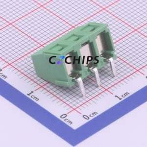 DG127R-5.0-03P-14-00A(H) Screw Terminal Block Bent Lead Through Hole,P=5mm Connector 1x3P 5mm Green Right Angle Insert - Product Image 2