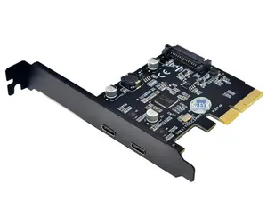 PCI-E PCI Express 4X To USB 3.1 Gen 2 (10 Gbps) 2-Port Type C Expansion Card ASM3142 Chip 15-Pin Connector For Windows/Linux