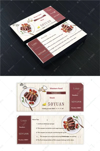 Vouchers de service <span class=keywords><strong>alimentaire</strong></span> personnalisés, coupons de restaurant multi-styles, cartes de fidélité, cartes d'emballage à emporter pour les entreprises alimentaires - Product Image 2