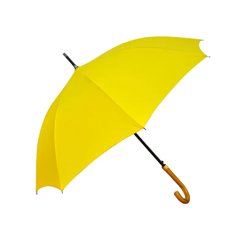 Werbe gerade Regenschirme mit Logo druckt Regen gelb