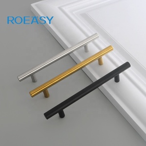CY-Modern Hot Sale T-Bar Handles Stainless Steel Hollow Pull Cabinet Drawer Furniture <strong>Door</strong> <strong>Knobs</strong> Black Gold Silver Kitchen - Product Image 5