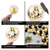 Bricolage décoration anniversaire fournitures de fête de mariage or noir et or Rose Latex ballon arc guirlande Kit ensemble