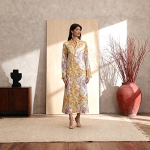 Robe Abaya élégante en polyester avec strass thermocollants pour femmes musulmanes, tenue de soirée personnalisée, vente en gros de qualité supérieure - Product Image 4