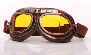 Lunettes classiques de moto vintage pour pilote Steampunk tout-terrain ATV lunettes de casque personnalisées rétro en cuivre - Product Image 3
