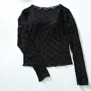 Haute qualité respirant femmes maille transparente <span class=keywords><strong>haut</strong></span> à manches longues voir à travers <span class=keywords><strong>noir</strong></span> Sexy femmes <span class=keywords><strong>haut</strong></span> à manches longues femmes <span class=keywords><strong>haut</strong></span> - Product Image 4
