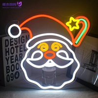 En gros, enseigne néon LED personnalisée Père Noël, lumière néon USB portable à intensité variable avec motif ski, décoration de Noël pour cheminée et fenêtre