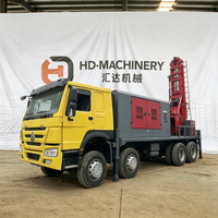 Foreuse de puits d'eau montée sur camion à faible consommation, 400 m, machine de forage de puits profonds