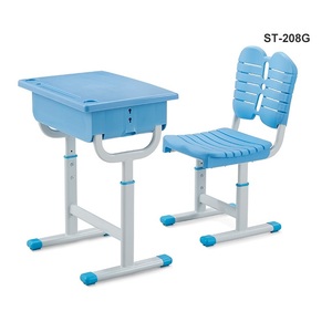 Ensemble Chaise et Bureau SONGYE en Métal Moderne, Hauteur Réglable, Robuste, pour Crèche et École, Garantie 1 An - Product Image 1