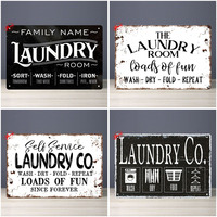 Plaques Métalliques Vintage pour Blanchisserie, Décoration Murale en Étain, Plaque Métallique Personnalisée, Plaque Métallique pour Blanchisserie