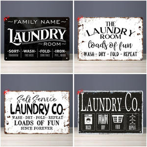 <span class=keywords><strong>Plaque</strong></span> murale vintage en métal pour buanderie, décoration personnalisée en tôle, <span class=keywords><strong>plaque</strong></span> métallique '<span class=keywords><strong>Laundry</strong></span> Co' - Product Image 3