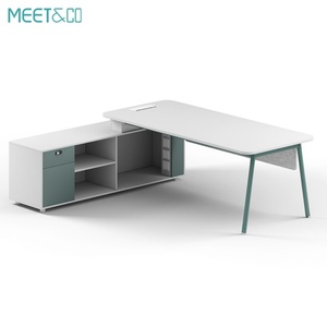 Bureau de direction moderne de luxe en forme de L, durable, convertible, table de direction, mobilier de bureau ergonomique - Product Image 4