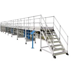 Customized Walking Step Aluminum Extrusion Movable Platform Ladder Catwalks Safety Rail Aluminum Factory