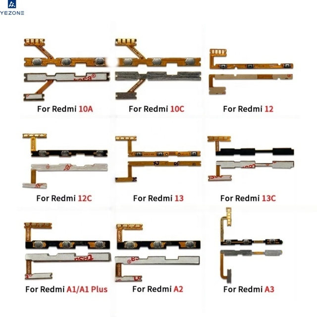 Yezone for Xiaomi Redmi 10 5G Prime 2022 10A 10C 12 12C 13C A1 A2 S2 Side Button Switch Volume Key Power on Off Flex Cable Parts