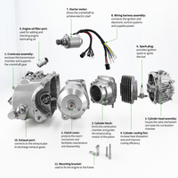 Ensemble moteur 125cc 4 temps, cylindre en alliage d'aluminium, embrayage automatique, marche arrière, démarrage électrique pour ATV et karting