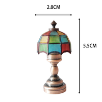Lampe de bureau LED Art Déco miniature pour maison de poupée 1:12, lampe de table avec abat-jour en forme de parapluie, rentrée scolaire