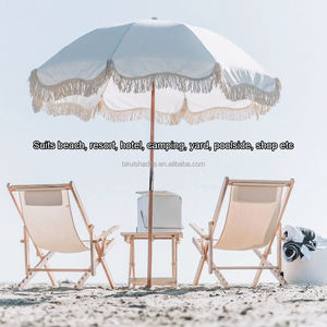 Toile polyester blanche personnalisée <span class=keywords><strong>Parasol</strong></span> de <span class=keywords><strong>plage</strong></span> de style bohème à franges glands Parasols <span class=keywords><strong>anti</strong></span>-<span class=keywords><strong>UV</strong></span> robustes pour le marché extérieur avec logo - Product Image 5