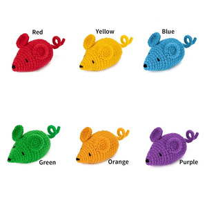 Crochet <b>Cat</b> Mouse <b>Toy</b> Colorful Non-toxic yarn Teeth cleaning Handmade Knitted mouse <b>cat</b> <b>toy</b> - Product Image 5