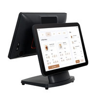 Terminal de point de vente de bureau à écran tactile modulaire réglable à deux écrans de 15.6 pouces Linux/Android/Windows OS Wi-Fi 6 Bluetooth