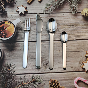 Juego de cubiertos de acero inoxidable para restaurantes y hoteles, cubiertos de plata con cuchillo, tenedor, cuchara, para bodas y fiestas - Product Image 6