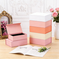 Boîte cadeau rigide personnalisable en papier recyclable, style livre, couleur unie, magnétique, épaisseur 3 mm, pour anniversaire ou entreprise