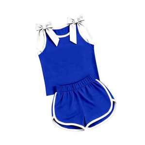 Ropa Infantil Personalizada, Conjunto <span class=keywords><strong>de</strong></span> Verano para Niña, Pantalones Cortos con Lazo Negro <span class=keywords><strong>y</strong></span> Rojo, Boutique <span class=keywords><strong>de</strong></span> Ropa para Niñas - Product Image 4