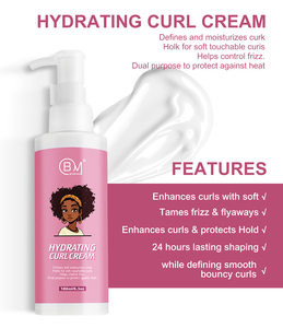 Venta al por mayor Crema para el cabello rizo define fight frizz añade brillo hidrata crema rizada para bobinas rizadas cabello ondulado - Product Image 4