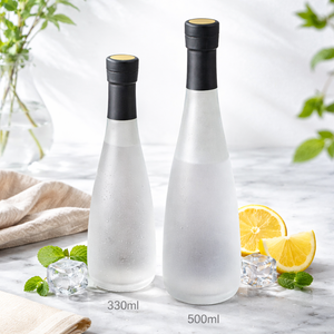 Bouteille de liqueur en verre transparent givré de 330 ml et 500 ml avec bouchon à vis en aluminium ou bouchon en polymère, emballage de bouteilles pour spiritueux et vin, OEM - Product Image 5