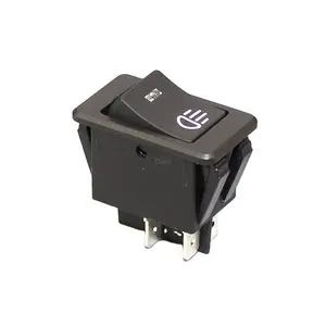 ASW-17D 12/24VDC Rocker Switch Electrical 2 Position Black Rocker Switch ON OFF With LED Light Dot Illuminated