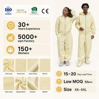 Conjunto de 2 piezas de ropa de descanso para hombre: Sudadera con capucha extragrande 100% algodón con cremallera completa y bolsillo canguro, y pantalones de chándal de pierna ancha con cintura acanalada y cordón.