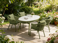 Ensemble de table et de chaises de jardin tressées d'extérieur, design unique et confortable, meubles adaptés aux balcons et aux terrasses