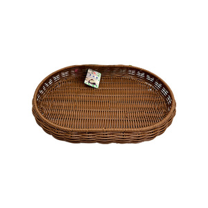 Handmade Imitation Rattan Woven <b>Basket</b> Oval Shape Kitchen Storage Fruit Vegetable Candy Snack Container Household Organizing - Product Image 4