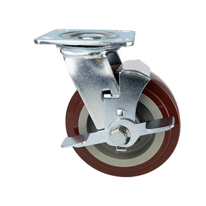 Roulettes pivotantes robustes en PU rouge <span class=keywords><strong>de</strong></span> 6 pouces <span class=keywords><strong>Colson</strong></span> pour chariot - Product Image 4