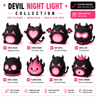 Lampu Tidur Silikon Lembut Bentuk Kue dengan Logo Kustom, Dapat Diisi Ulang, Warna Hitam Pink, Dekorasi Bar, Hadiah, dari Produsen Waker Berpengalaman 20+ Tahun