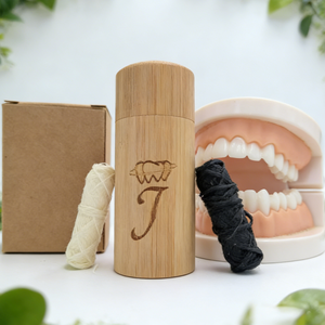Fil dentaire en bambou ciré végétalien biodégradable biologique personnalisé en vente chaude - Product Image 1
