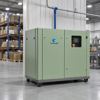Compresseur d'air à vis lubrifié par injection d'huile 37 kW 8 bars 6,5 m³ refroidi par air stationnaire PLC pour usage industriel en usine
