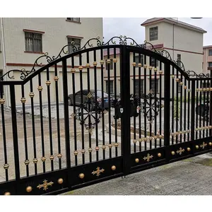 China Factory Goods Price Wrought Iron Metal Fence Zinc Steel Fence Panels And Gate For Garden Farm Yard Estate