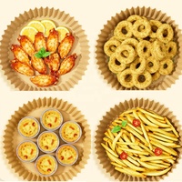 Gloway Taille personnalisée 50 pièces de papier sulfurisé rond jetable résistant à l'huile 7.9 pouces de papier de cuisson pour friteuse à air