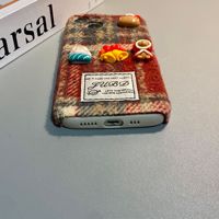 Coque de téléphone en tissu peluche antichoc style Instagram de Noël pour 17/16/15/14 Pro Max