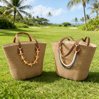 Breloque de sac bohème en bois et alliage, pendentif de sac à main exquis avec perles coquillages, accessoire de vacances d'été pour femme