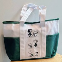 Sac à bandoulière en toile grande capacité Snoopys, sac fourre-tout imprimé dessin animé mignon, sac d'école décontracté pour étudiants, sac à main quotidien pour femmes