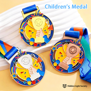 Medallas Deportivas Personalizadas para Niños, Medallas Redondas <span class=keywords><strong>de</strong></span> Metal para Fútbol, Taekwondo, Natación, Carreras, Maratón - Product Image 1