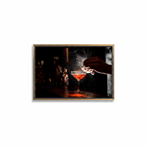 Cocktail Goblet <b>Canvas</b> Print: Elegant Kitchen Bar Wall Art,GOLD <b>FRAMED</b> <b>CANVAS</b> - Product Image 2