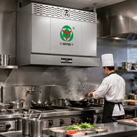 Hotte aspirante commerciale sans conduit avec traitement en circuit fermé, hotte de purification intégrée pour la mise en place en restauration