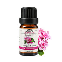 Huile essentielle de géranium biologique de qualité thérapeutique, huile pure d'extrait de plante pour diffuseur, massage, soin de la peau, aromathérapie, flacon de 10 ml