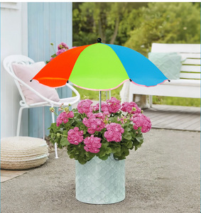Parasol de jardin manuel classique avancé, imperméable, en polyester, avec structure en acier, pour publicité, à piquer dans le sol - Product Image 5