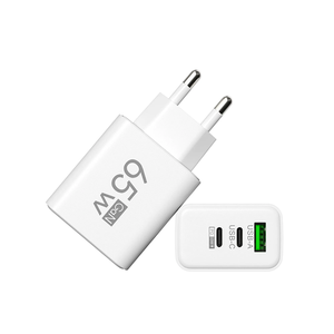 Ue US Plug Scrubbed Box 1USB + 2PD Cargador de teléfono móvil 65W Adaptador de corriente 5v2a Cabezal de carga rápida Puertos múltiples PD Tipo <span class=keywords><strong>C</strong></span> Cargador - Product Image 6