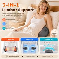 Eveekon Multifunktionales Lendenmassagegerät mit Luftkompression Wärme Vibration Airbag-Streckungstherapie Memory-Schaum Rückenstütze