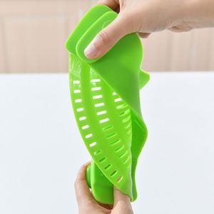 Silicone Pasta Filter Drain Stopper Anti-Spill Leak Colander & Strainer for Household <b>Vegetable</b> Pouring & Edge Stopper <b>Pot</b> - Product Image 5