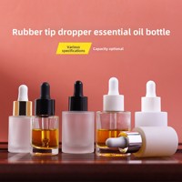 HOPECK Flacon en verre dépoli/blanc 15/30 ml avec compte-gouttes à col en plastique/aluminium 18/415 pour crème visage, huiles essentielles/sérum